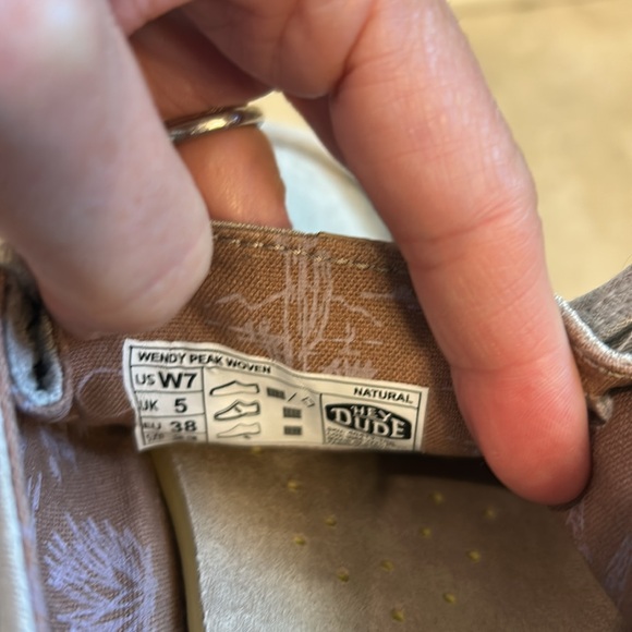 Hey Dude Wendy Peak Woven Casual Shoes Natural Sz 7 - Picture 4 of 5